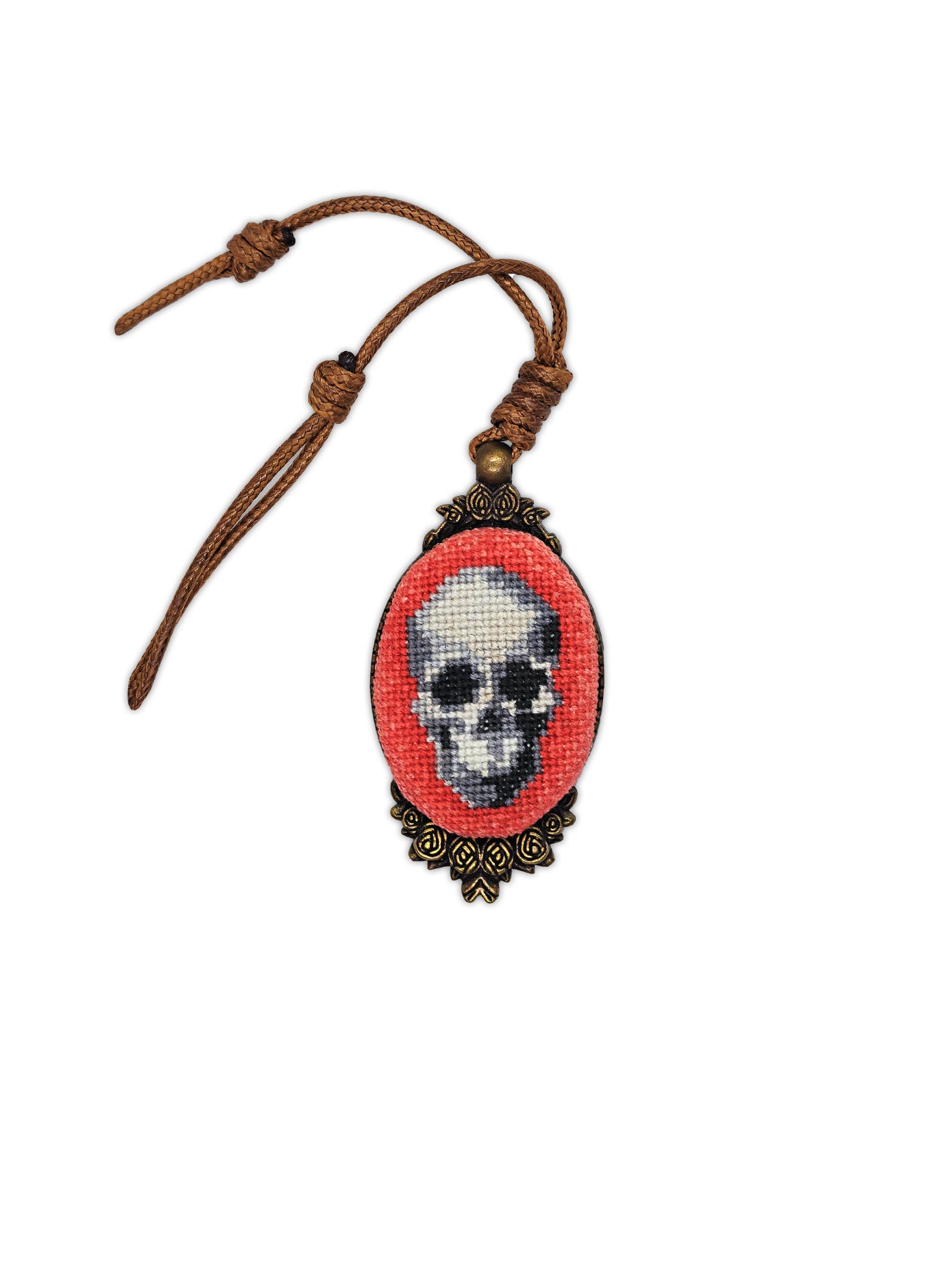 Collar calavera color mamey