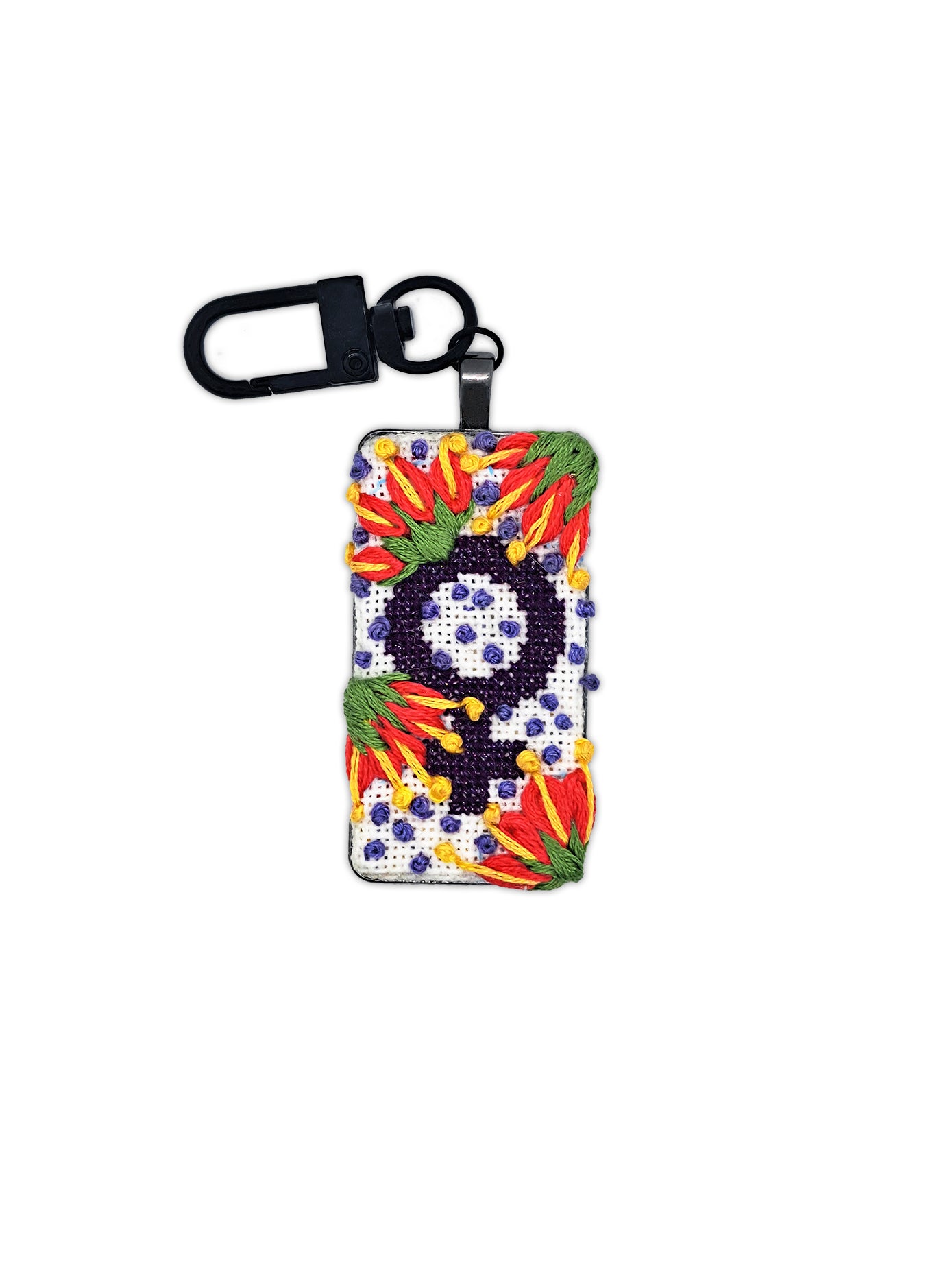 Llavero feminista con flores